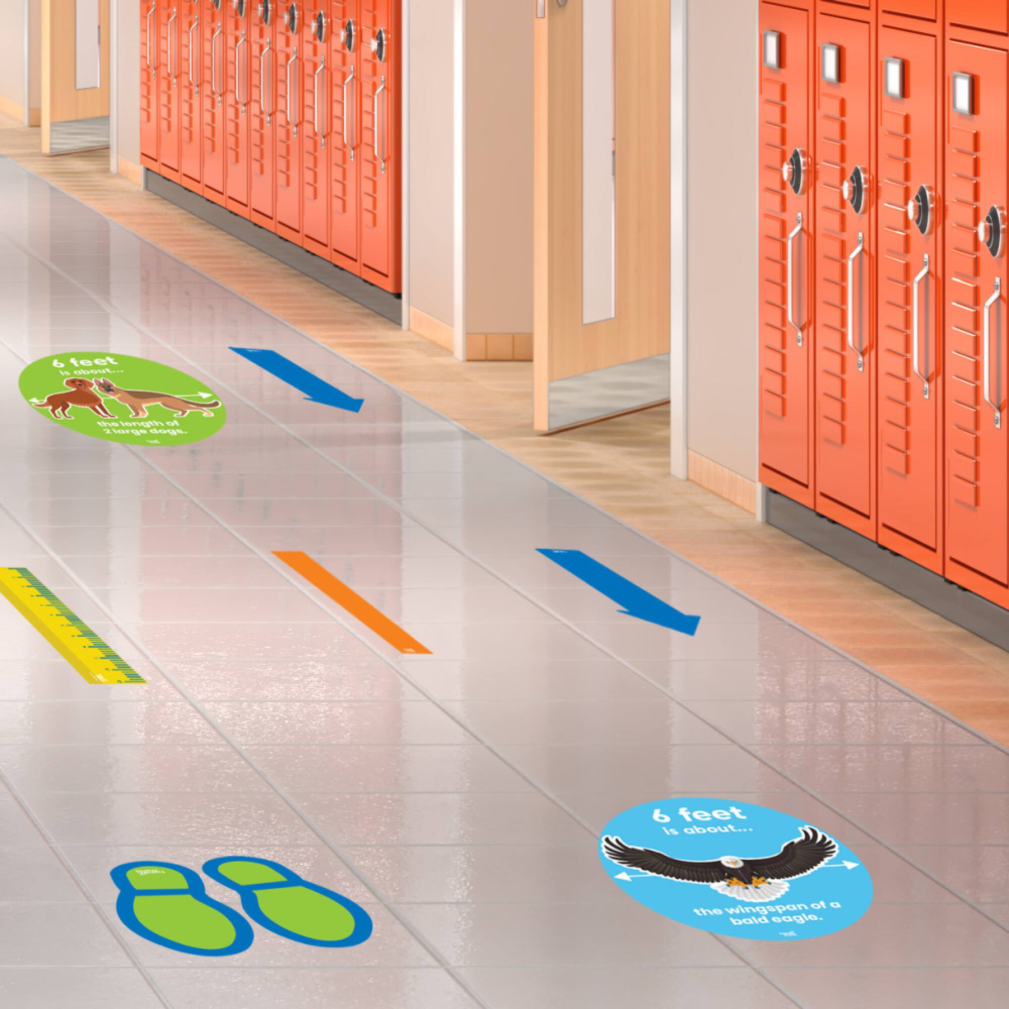 Hand2mind® Social Distance Floor Decals Bundle, 50ct.